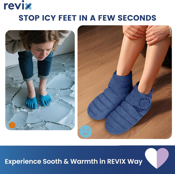 REVIX Microwavable Foot Warmers, Heated Booties for Cold Feet & Discomfort Relief
