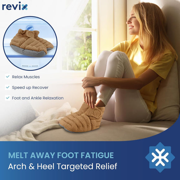 REVIX Microwavable Foot Warmers, Heated Booties for Cold Feet & Discomfort Relief