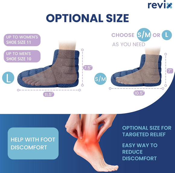 REVIX Microwavable Foot Warmers, Heated Booties for Cold Feet & Discomfort Relief