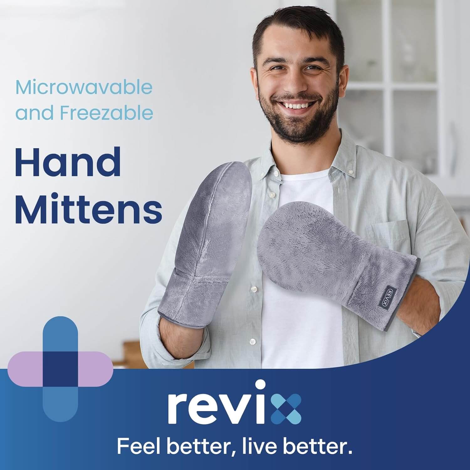 REVIX Heated Mitts for Arthritis and Hand Therapy, Microwavable Hand Warmer for Women