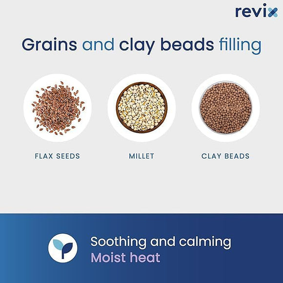 Filled with natural clay beads, flaxseed, and millet, this heated wrap maintains warmth longer and distributes it evenly. Its channel-stitched design ensures heat stays balanced and effective throughout, enhancing circulation and helping loosen up tight joints and tired muscles