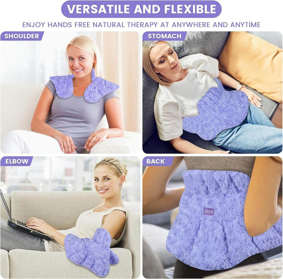 REVIX Microwave Heating Pad for Neck and Shoulders, Weighted Microwavable Heated Neck Wrap Warmer, Scented