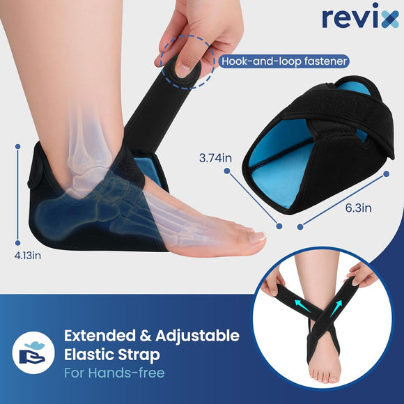 REVIX Heel Ice Pack Wrap with 45-Min Long Lasting Cold Therapy