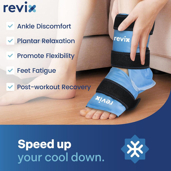 REVIX Ankle Ice Pack for Foot Swelling, Reusable Gel Ice Pack Wrap