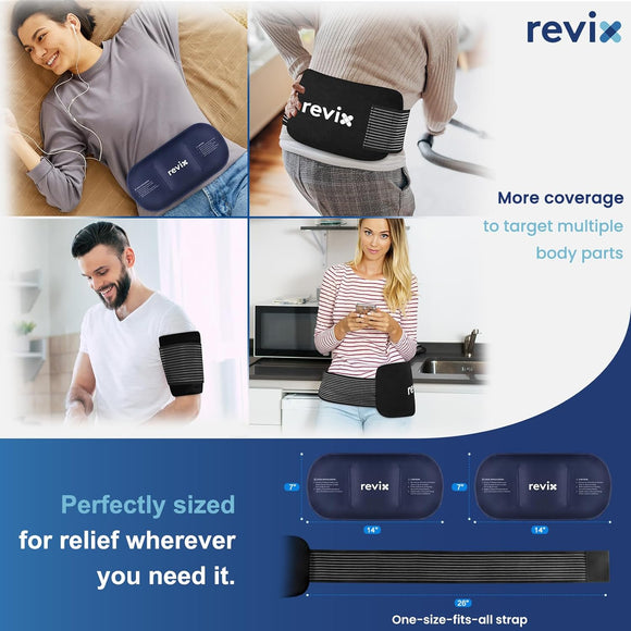 REVIX Ice Packs for Injuries Reusable Gel Cold Packs 14"x7"