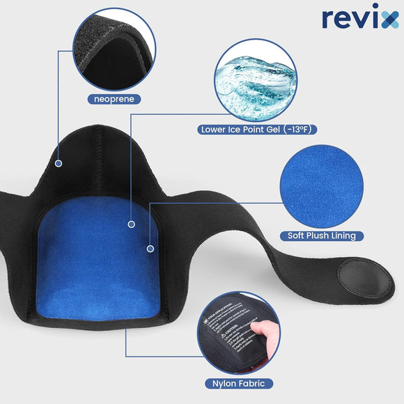 REVIX Foot and Heel Ice Pack Wrap, Reusable Hot & Cold Therapy Gel Pack for Heel