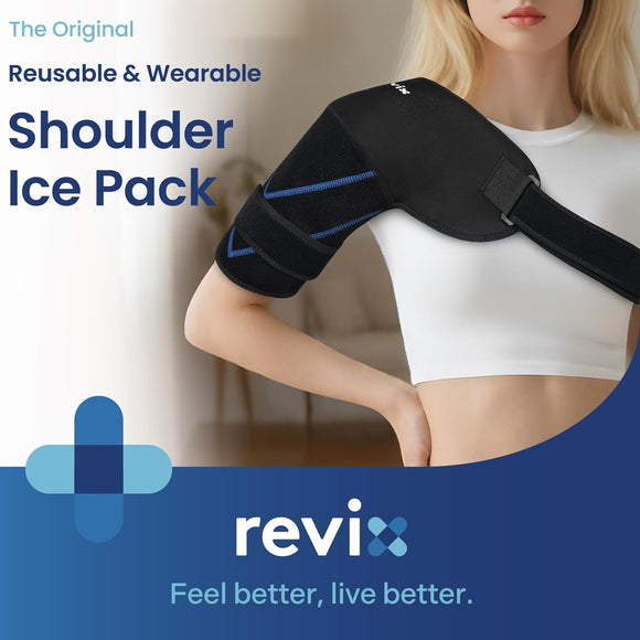 REVIX Shoulder Ice Pack Wrap, Ice Shoulder Brace for Rotator Cuff