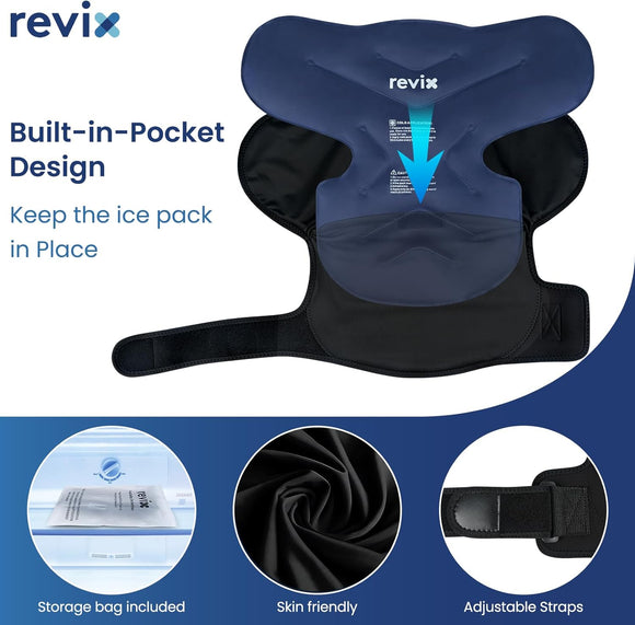 REVIX Shoulder Ice Pack Wrap, Ice Shoulder Brace for Rotator Cuff