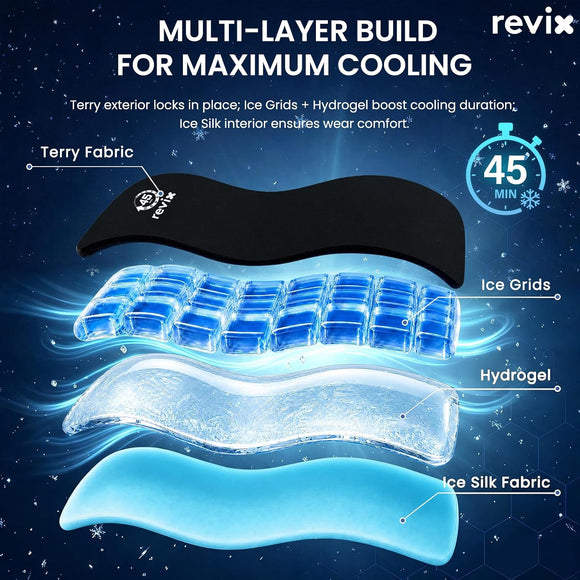 REVIX 45-Min Cooling Full Back Ice Packs, Reusable Gel Ice Wrap for Back