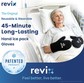 REVIX 45-Min Long-Lasting Hand Ice Pack Gloves, 2-Pack Reusable Ice Packs for Hands, Fingers & Wrists with Adjustable Straps