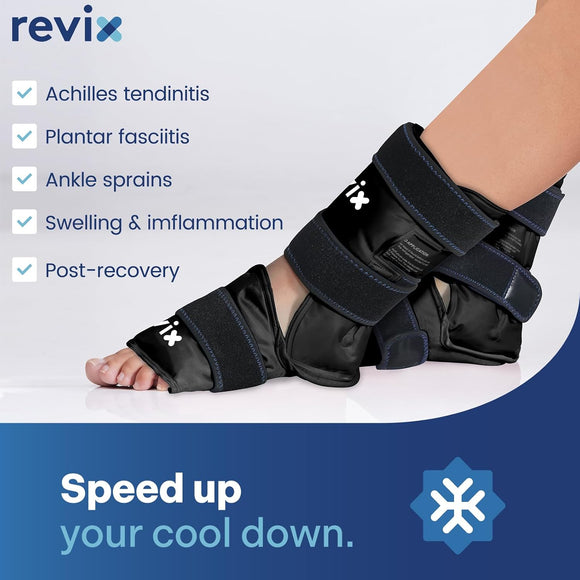 REVIX Ankle Ice Pack for Foot Swelling, Reusable Gel Ice Pack Wrap