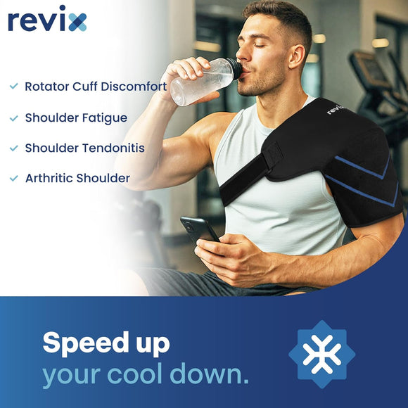 REVIX Shoulder Ice Pack Wrap, Ice Shoulder Brace for Rotator Cuff