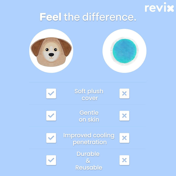 REVIX Kids Ice Packs for Boo Boos, Babies Small Gel Ice Pack Reusable for Toddlers with Soft Cloth Covers and Cute Animals Designs