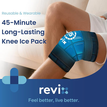 REVIX Envoltura de Compresa Fría para Rodilla, Compresa Fría Duradera de 45 Minutos para Rodillas con Diseño de Gel de Rejilla de Hielo - 0