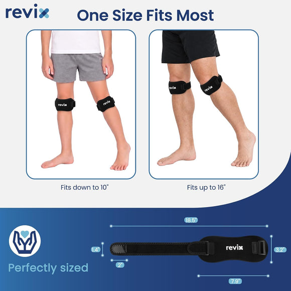 REVIX 30-Min Long-Lasting Knee Ice Pack Wrap for Patella Tendon, 2 Pack