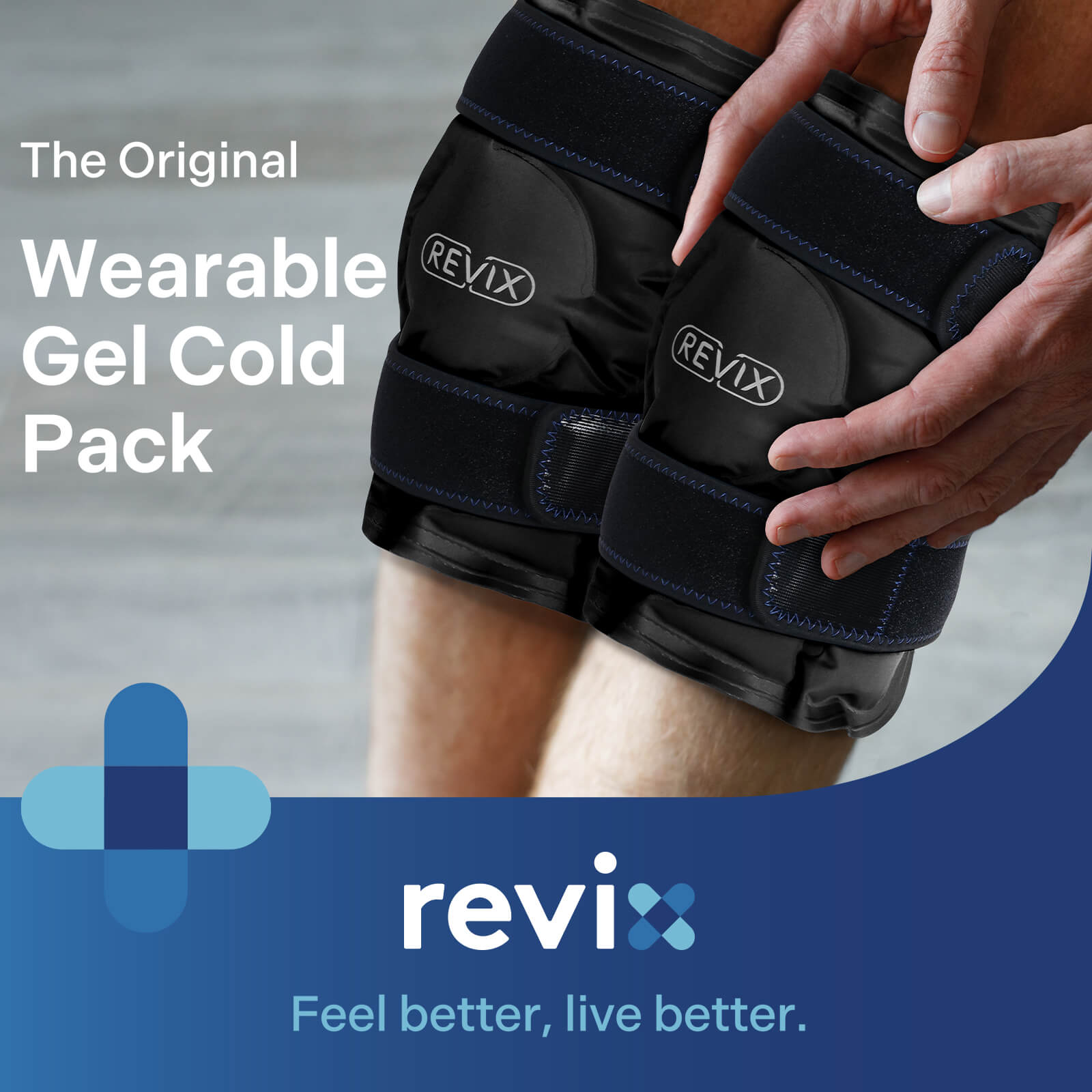 REVIX Ice Packs for Knee Injuries Reusable, Gel Ice Wraps with Cold Compression for Injury and Post-Surgery, A Set of Two