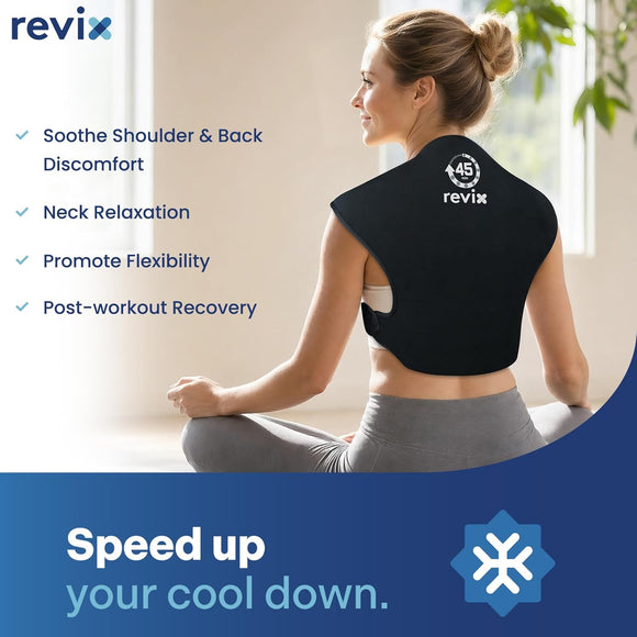 REVIX 45-Min Long-Lasting Ice Pack for Shoulders and Back, Large Gel Ice Pack with Straps