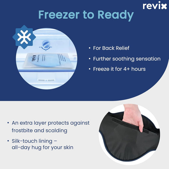 REVIX Extra Large Ice Pack for Back Relief, 2 Pack Reusable Gel Ice Pack Wraps for Lower Back