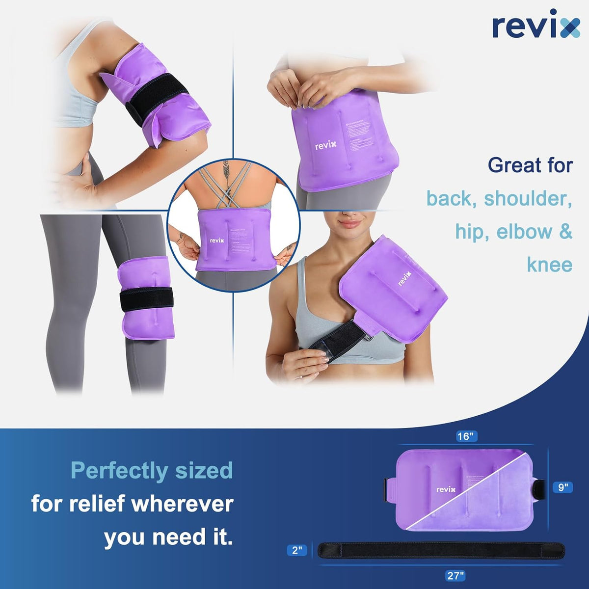 Inograf Pack REVIX Pack de glace pour soulager la douleur au dos, packs de glace en ...
