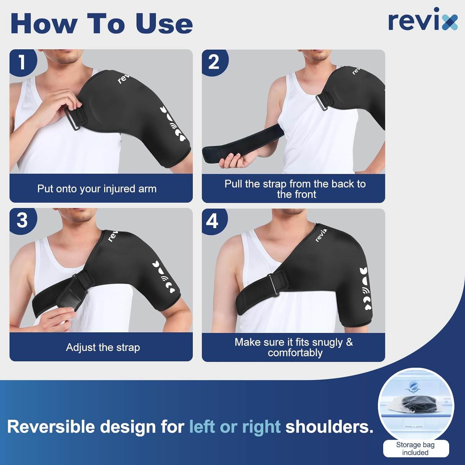 REVIX Shoulder Ice Pack Wrap Reusable