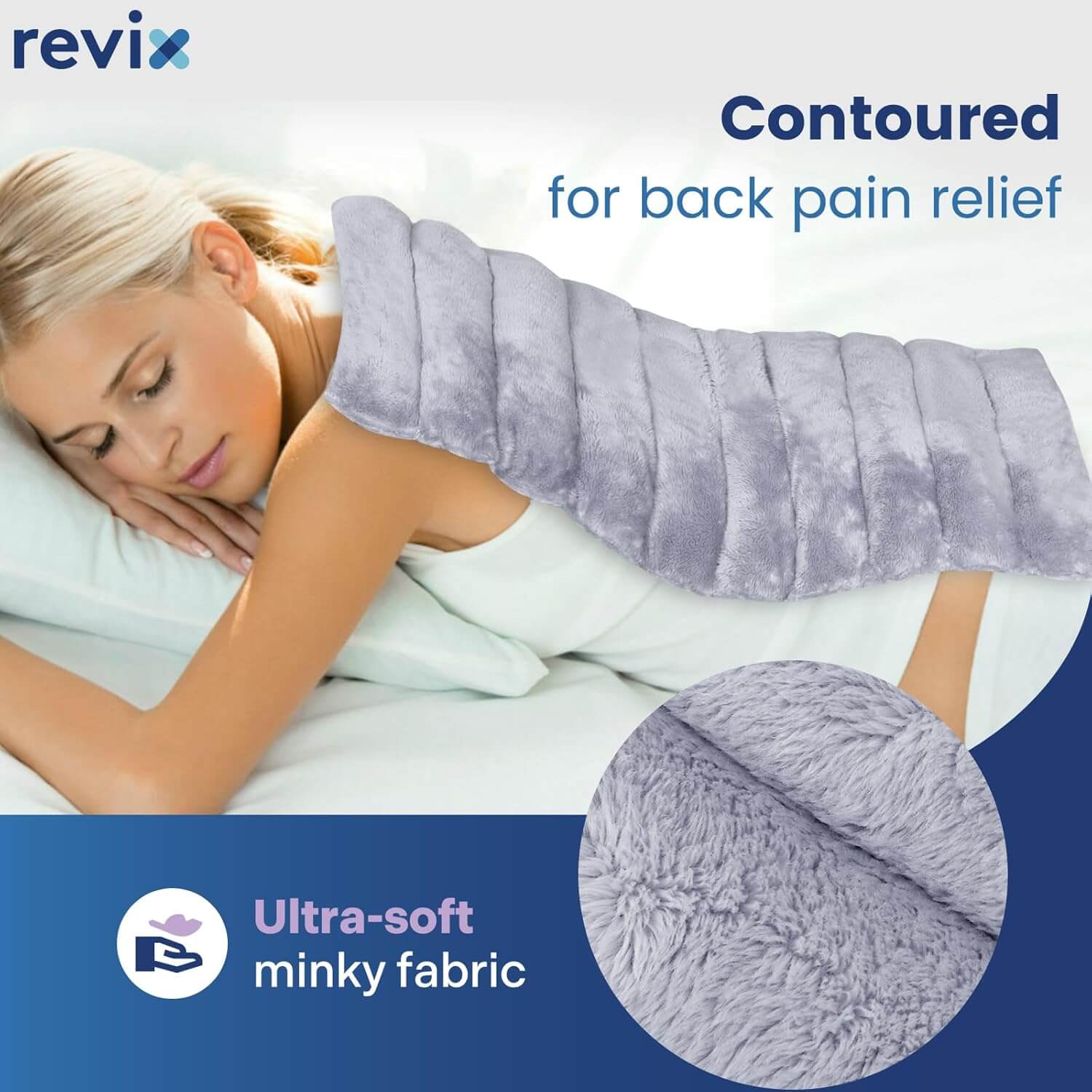 REVIX Large Heating Pad for Back Pain Relief Moist Heated Wrap for Full Back