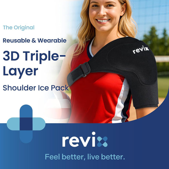 REVIX Triple-Layer Gel Shoulder Ice Pack Wrap for Rotator Cuff