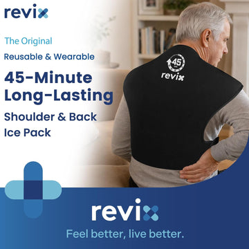 REVIX 45-Min Long-Lasting Ice Pack for Shoulders and Back, Large Gel Ice Pack with Straps - 0