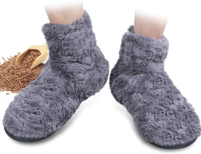 REVIX Microwavable Booties and Hot Feet Warmers for Women & Men,Heated Foot Warmer with Flaxseed Moist Heat Therapy for Foot Ankle Pain,Plantar Fasciitis, Achilles Tendinitis, Cold Feet
