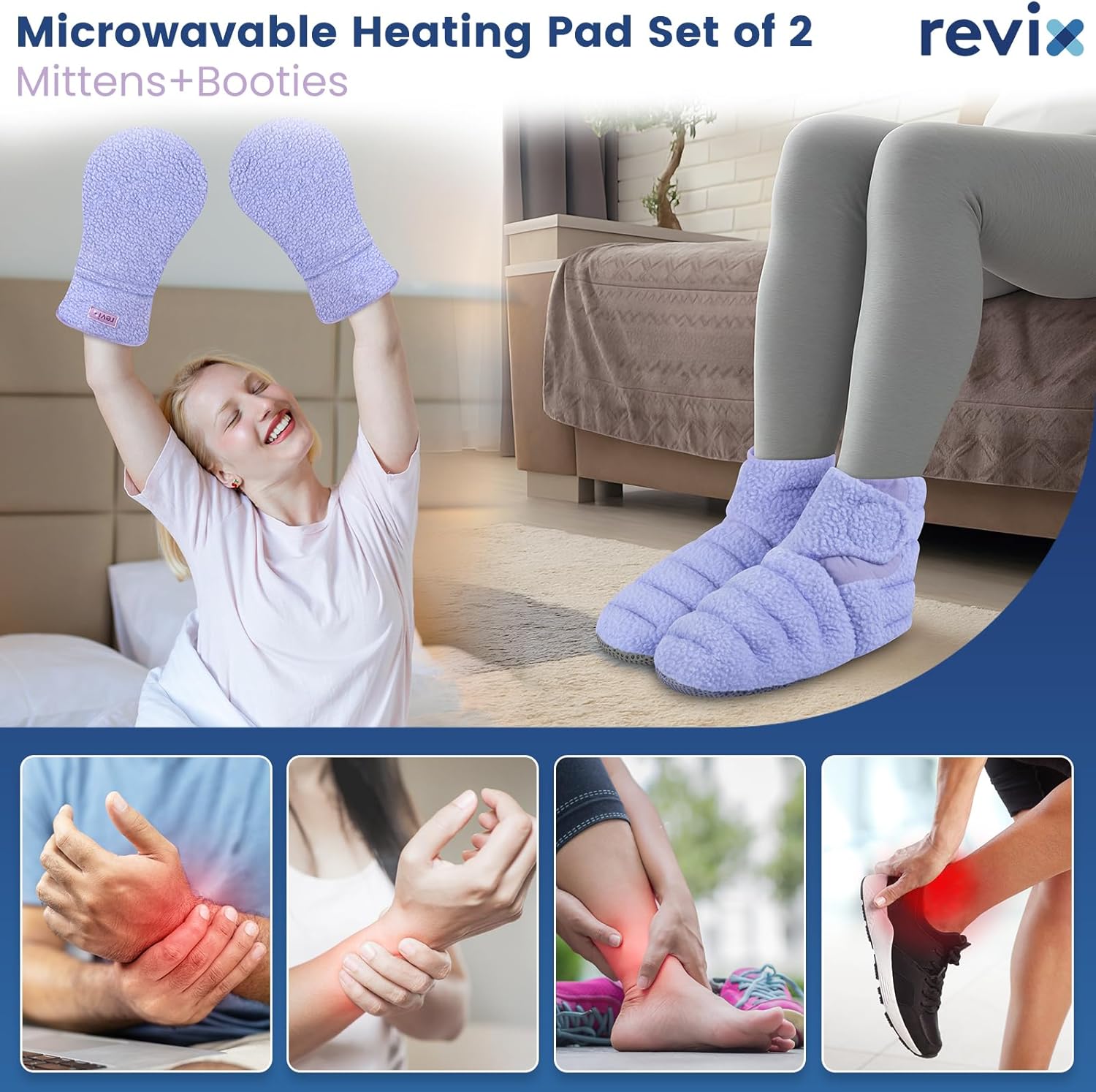 REVIX Microwavable Heating Mittens and Feet Warmers