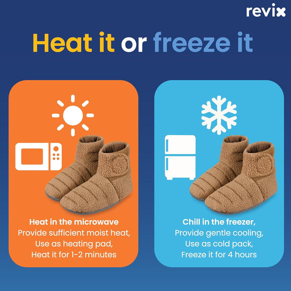 REVIX Microwavable Foot Warmers, Heated Booties for Cold Feet & Discomfort Relief