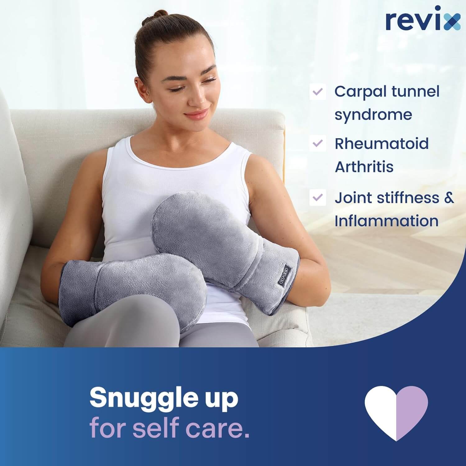 REVIX Heated Mitts for Arthritis and Hand Therapy, Microwavable Warmer