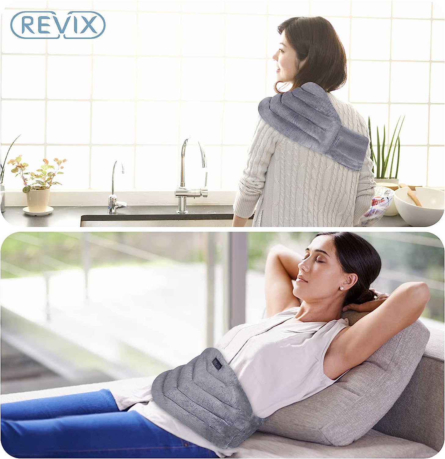 REVIX Microwavable Heating Pad for Back, Extra Large Microwave Heated Pack with Moist Heat