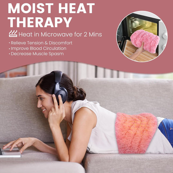REVIX Microwavable Heating Pad for Back, Extra Large Microwave Heated Pack with Moist Heat