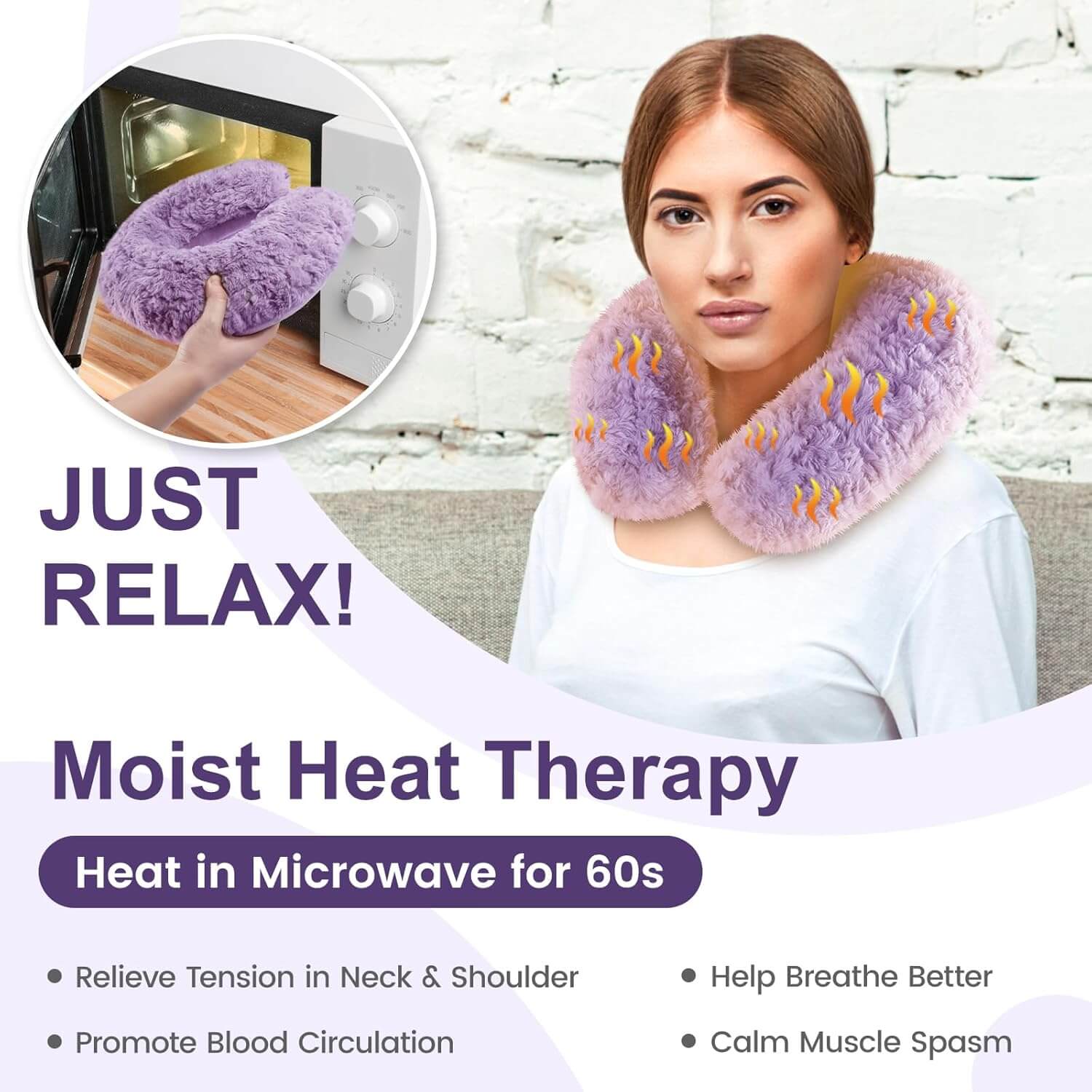 REVIX Neck Warmer Microwavable Heating Pad, Microwave Neck Pillow Moist Heat Therapy