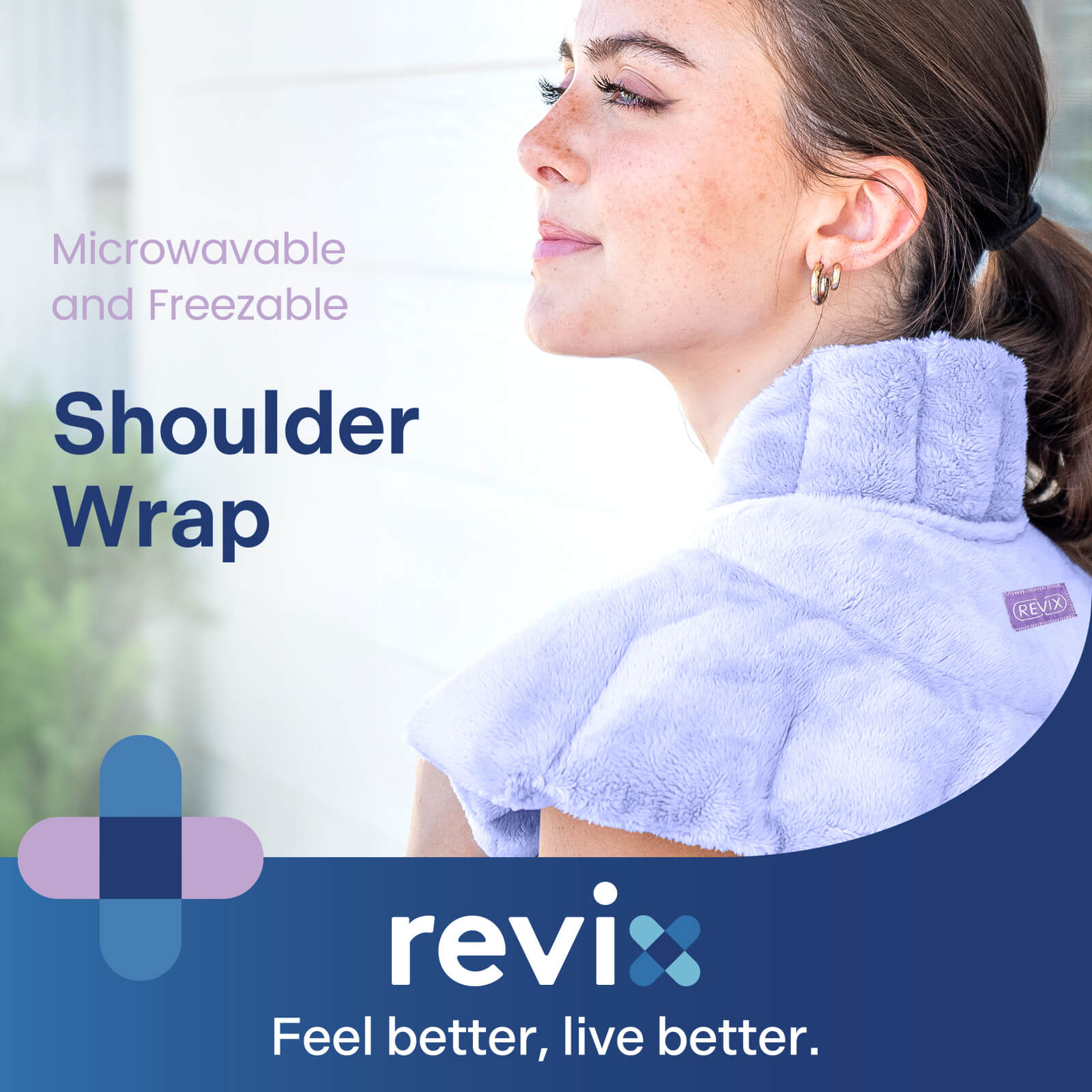 REVIX Microwave Heating Pad for Neck and Shoulders, Weighted Microwavable Heated Neck Wrap Warmer, Scented