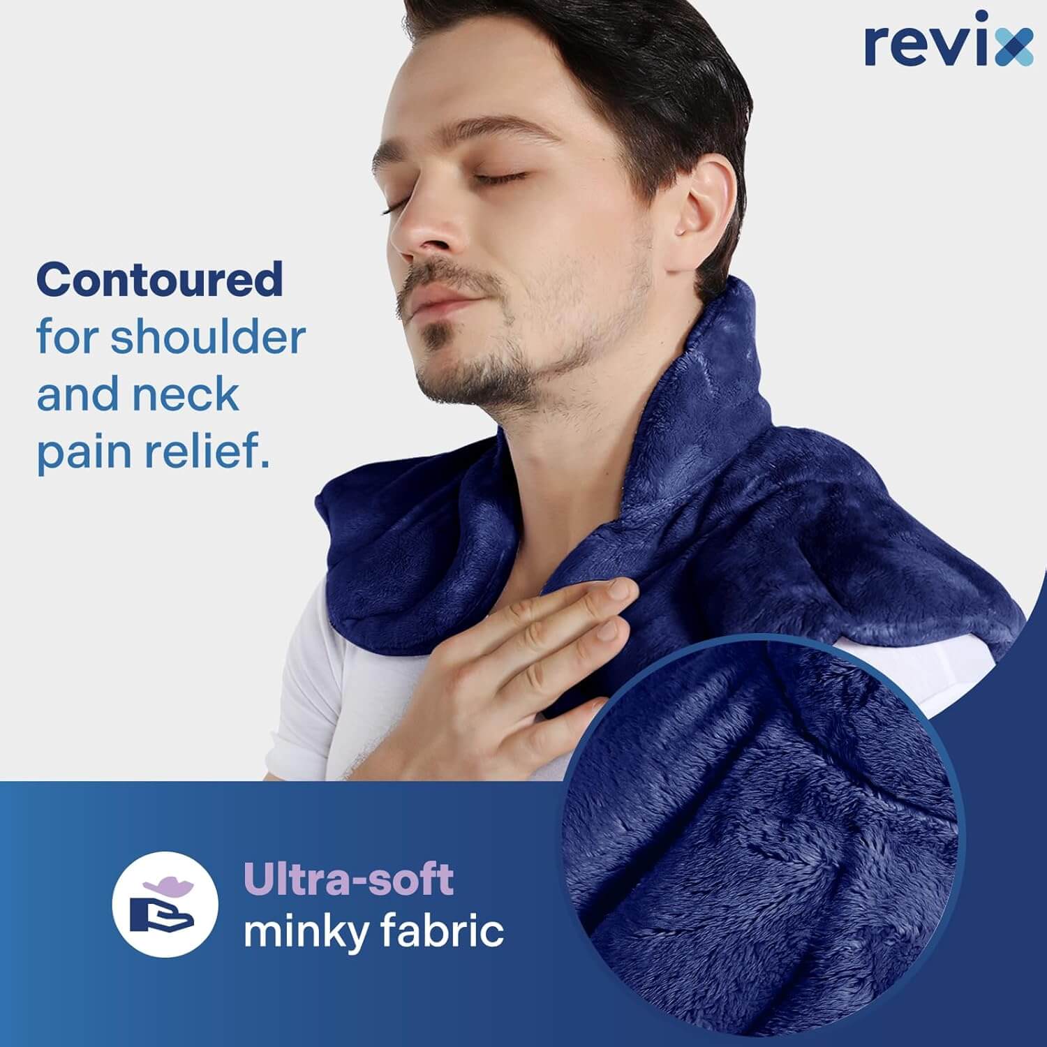 REVIX Microwavable Heating Pad for Neck Shoulders and Back, Microwave Heated Wrap with Moist Heat