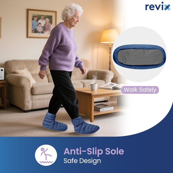 REVIX Microwavable Foot Warmers, Heated Booties for Cold Feet & Discomfort Relief