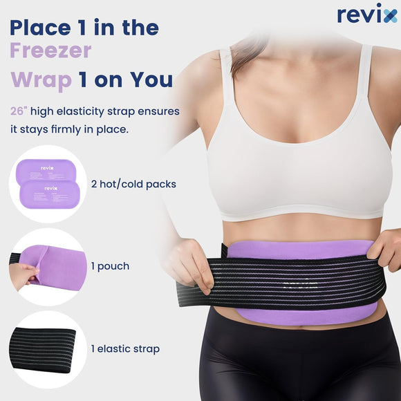 REVIX 2-Pack Gel Ice Packs Reusable with Soft Cover, 10"x 5" Multi-Use Hot Cold Packs for Injuries