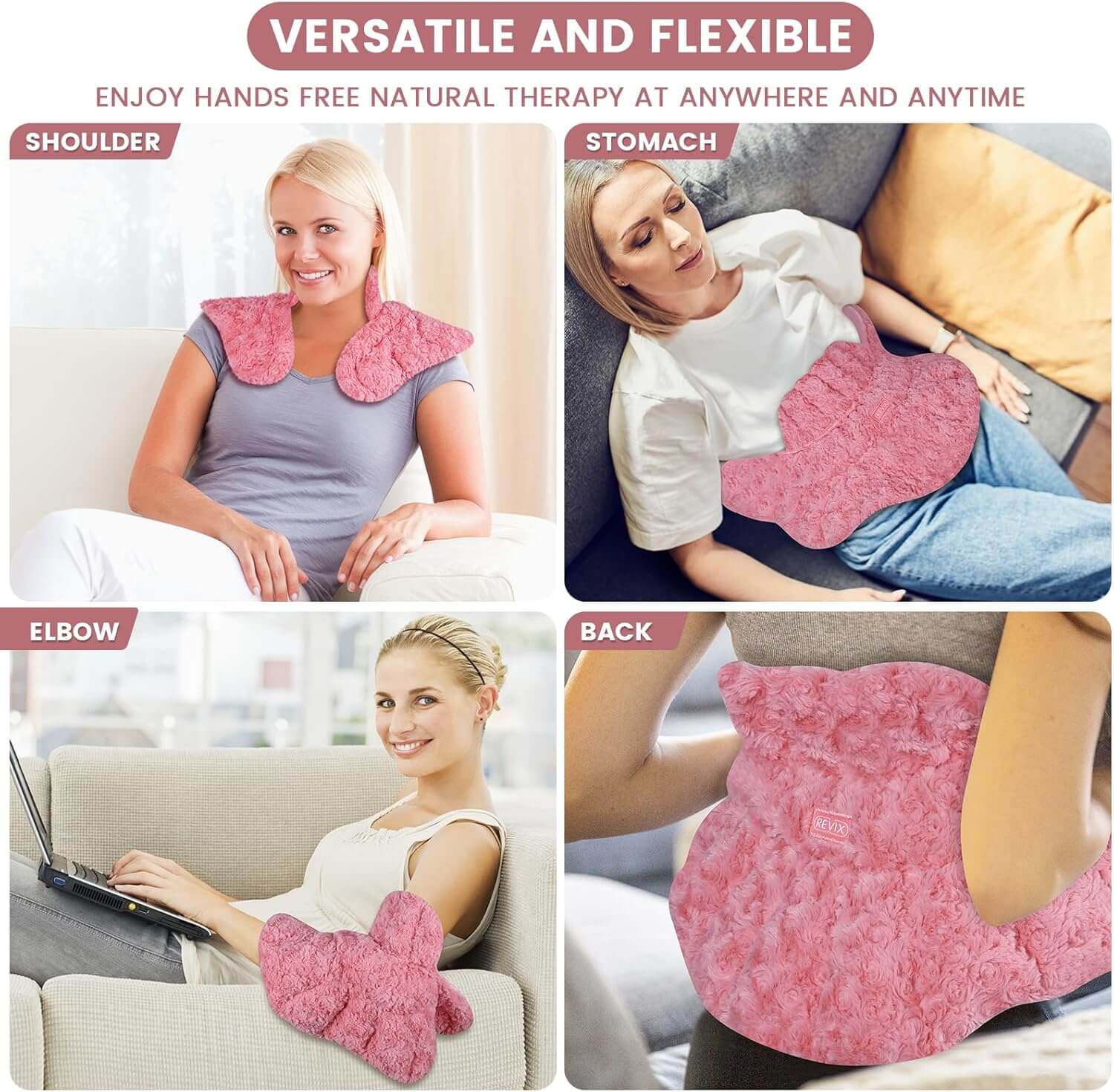 REVIX Microwavable Heating Pad for Neck Shoulders and Back, Microwave Heated Wrap with Moist Heat