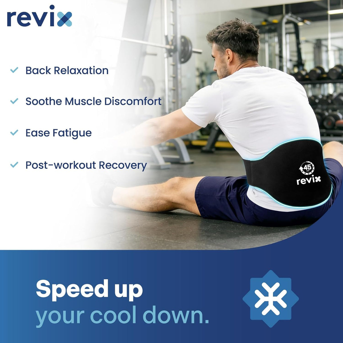 REVIX 45-Min Long-Lasting Back Ice Pack, Extra Large Ice Packs with Ic ...