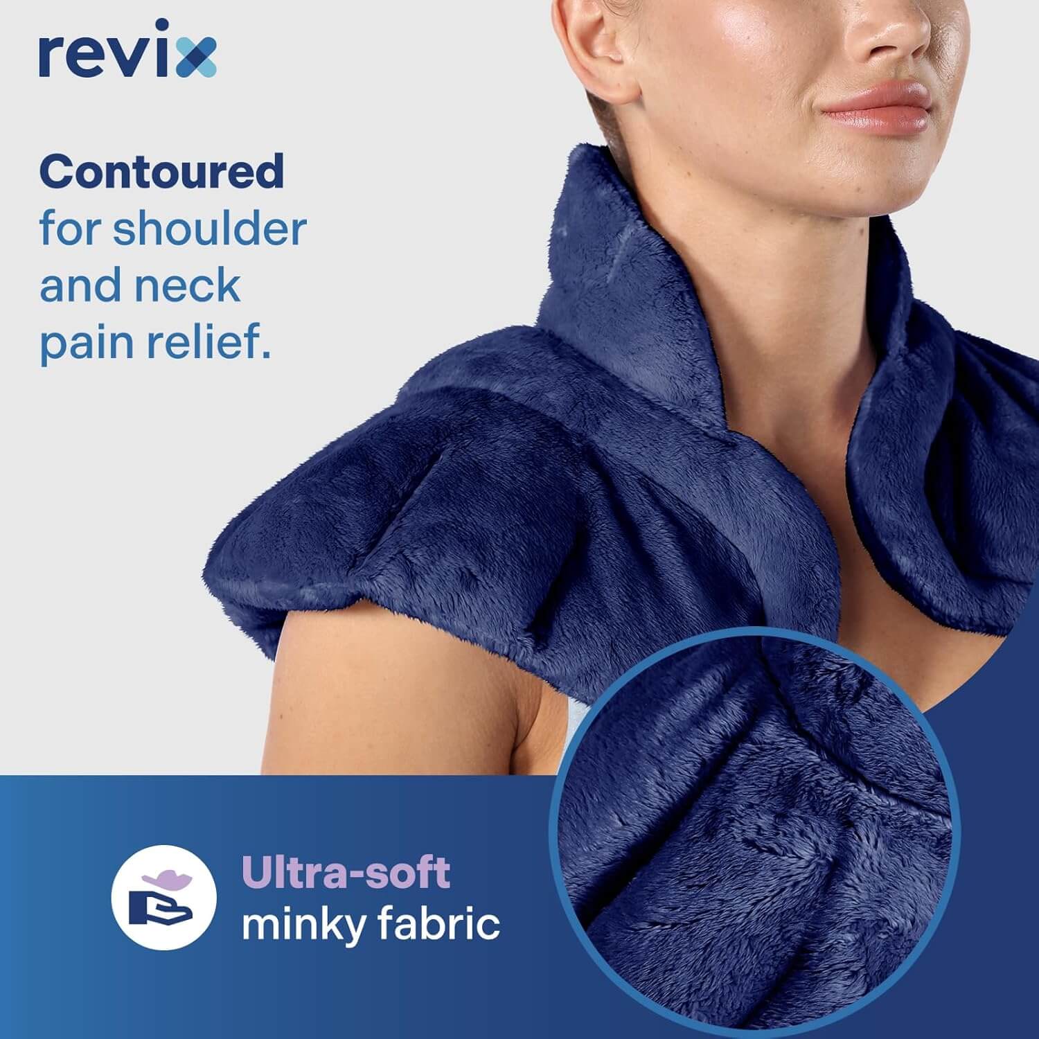 REVIX Microwave Heating Pad for Neck and Shoulders, Weighted Microwavable Heated Neck Wrap Warmer, Scented