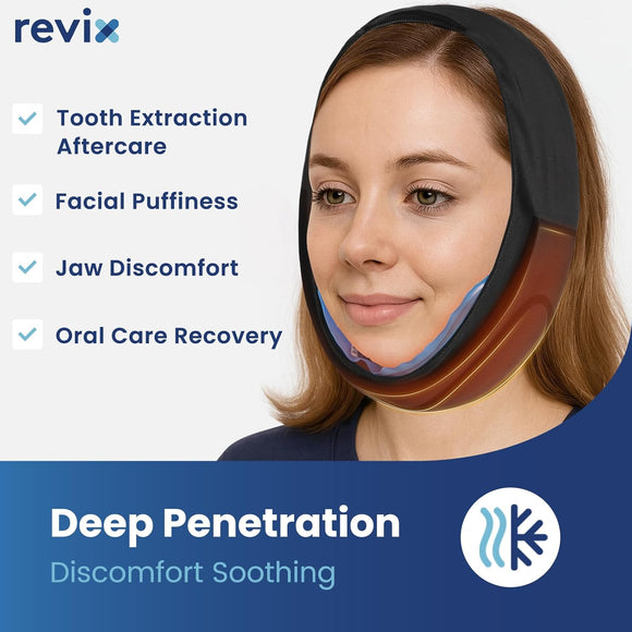 REVIX Wisdom Teeth Ice Pack Head Wrap with 3-Layer Gel Cooling