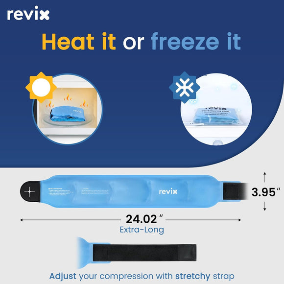 REVIX 24" Extra Long Wrist Ice Pack Wrap for Discomfort Reducing, Reusable Gel Ice Pack for Hand and Forearm