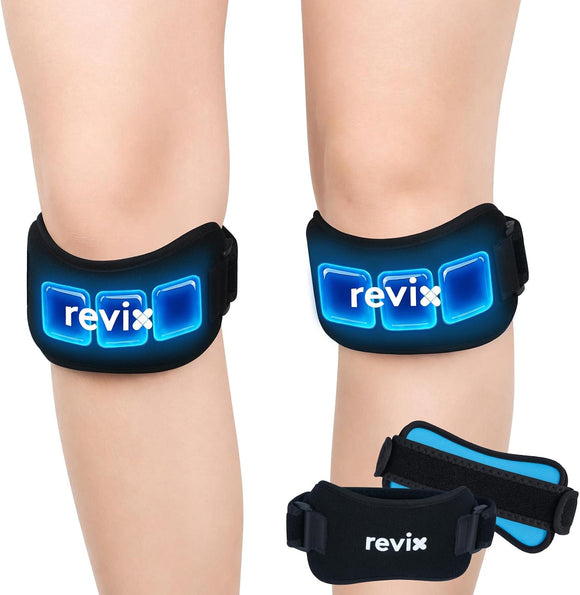 REVIX 30-Min Long-Lasting Knee Ice Pack Wrap for Patella Tendon, 2 Pack