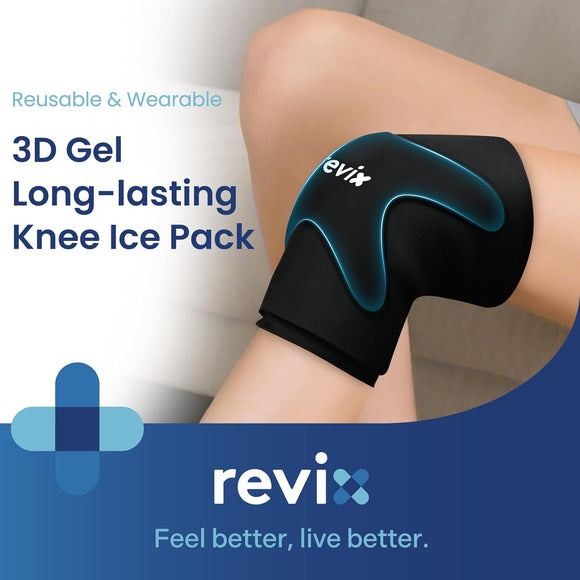 REVIX 3D Knee Ice Pack Wrap – Long-Lasting Cold Therapy with Innovative Dual-layer Gel