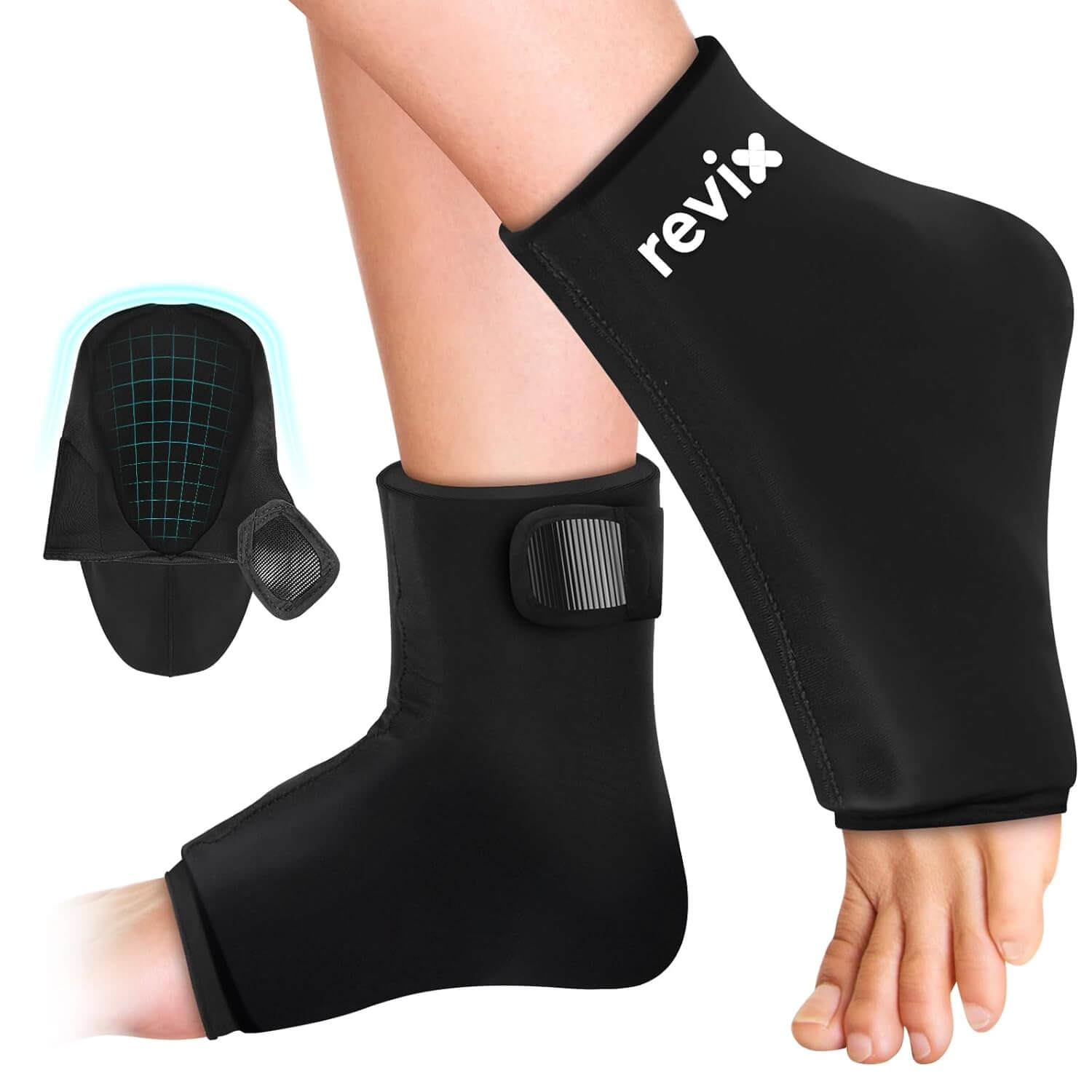 REVIX Ankle Ice Pack Wraps for Soothing Discomfort Reusable Ice Sleeve for Ankle Relaxation