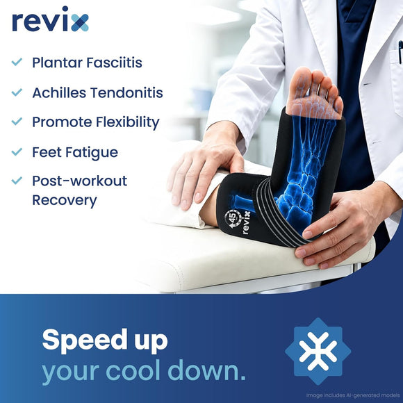 REVIX Foot Ankle Ice Pack Wrap for Plantar Fasciitis & Achilles Tendonitis