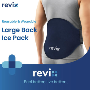 REVIX Extra Large Ice Pack for Back Relief, 2 Pack Reusable Gel Ice Pack Wraps for Lower Back