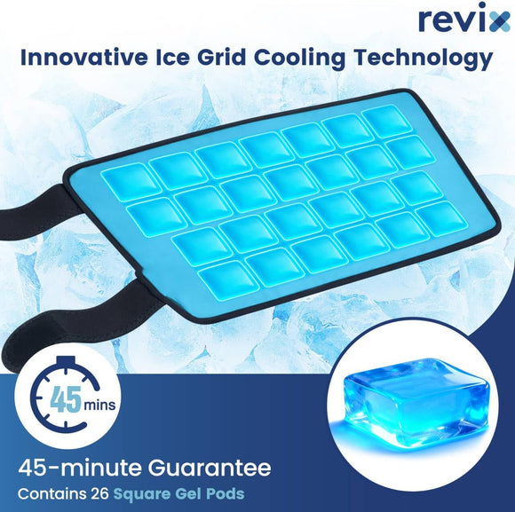 REVIX Calf Ice Packs for Shin Splints Relief, 45-Min Long Lasting Ice Packs for Injuries Reusable with Ice Grid Design