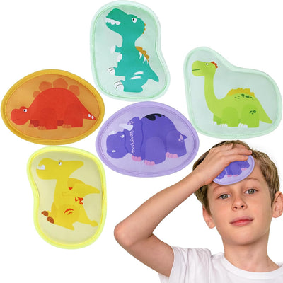 REVIX Kids Ice Packs for Boo Boos, 5 Gel Cold Packs for Injuries Reusable Toddler Ice Pack with Straps for Fever, Swelling, Bruise and Pain Relief